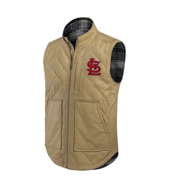 Men's St. Louis Cardinals Darius Rucker Reversible Canvas Vest Size Medium NWT - Picture 2 of 10